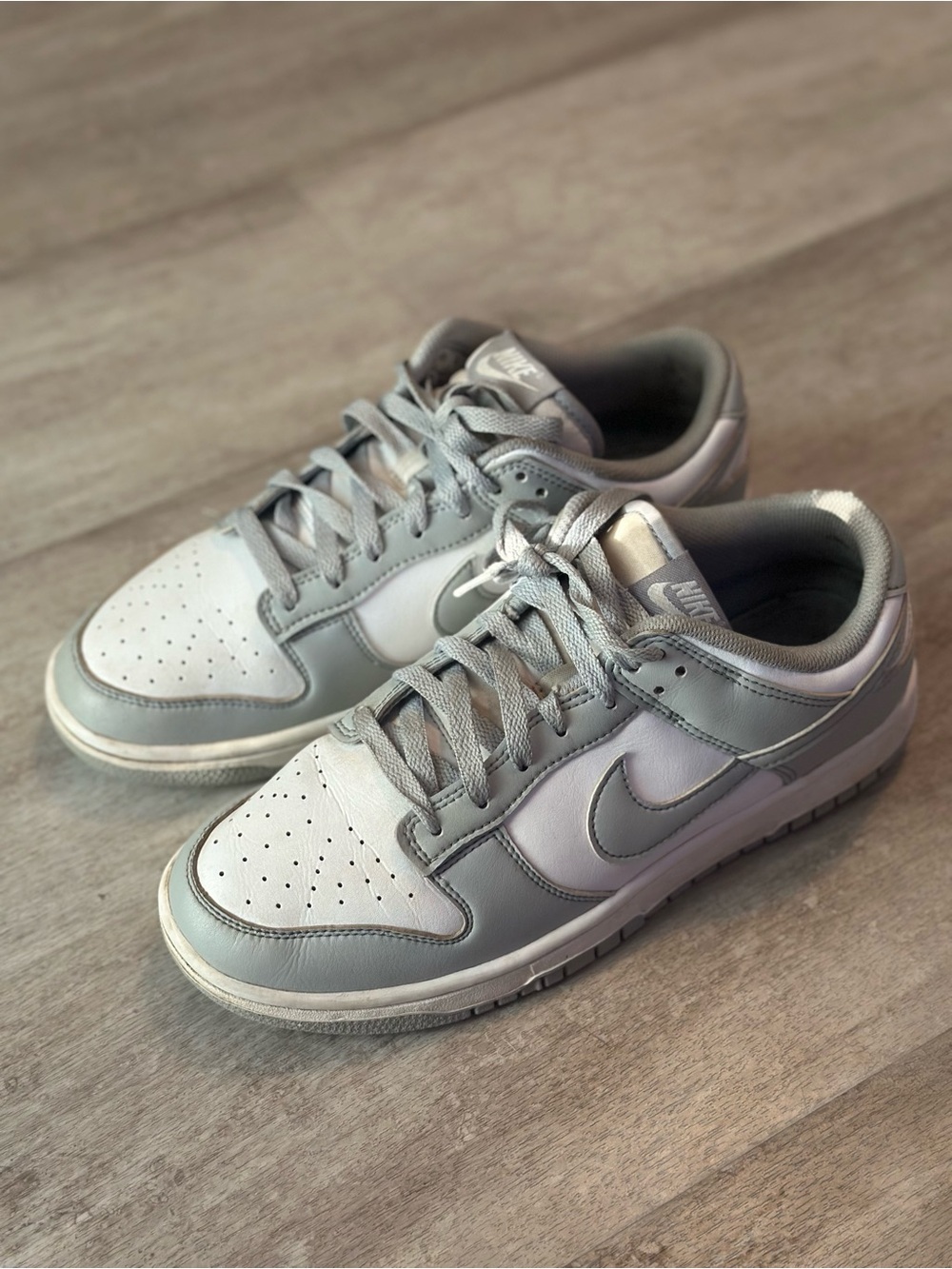 Nike Men’s Low-Top Sneakers in Light Gray and White